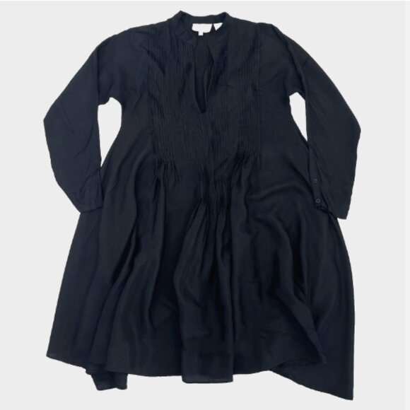 Aoyama Itchome Anthropologie Black Tuxedo Dress Asymmetrical 100% Viscose - Picture 5 of 11